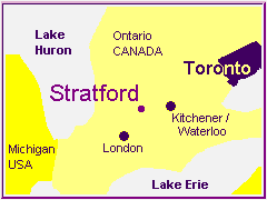 Location of Stratford, Ontario